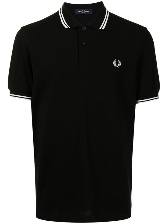 Fred Perry Polo Fred Perry Polo Nera con Bordino Bianco Nero Regular Fit