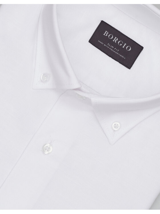 Borgio Borgio Koszula balmuccia_00533 Biały Slim Fit