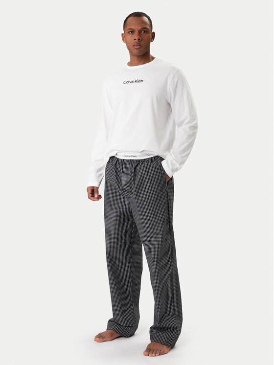 Calvin Klein Calvin Klein Pijama Ls Tee LV00NM2953 Alb Regular Fit