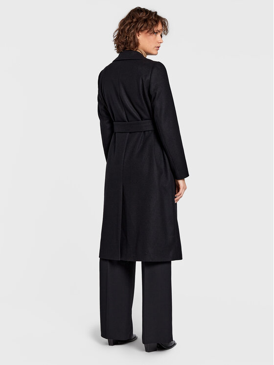 Calvin Klein Calvin Klein Płaszcz wełniany Essential K20K204635 Czarny Regular Fit