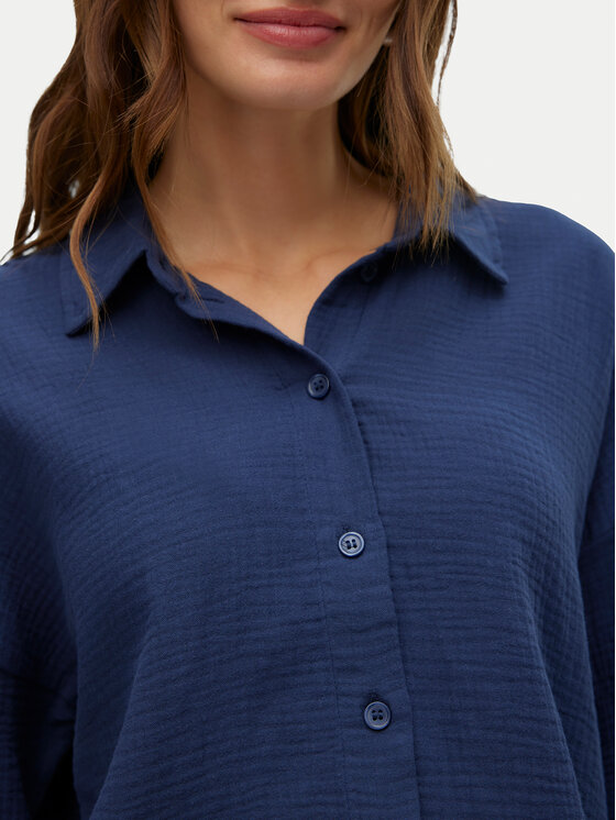 Vero Moda Vero Moda Koszula Natali 10279685 Granatowy Standard Fit