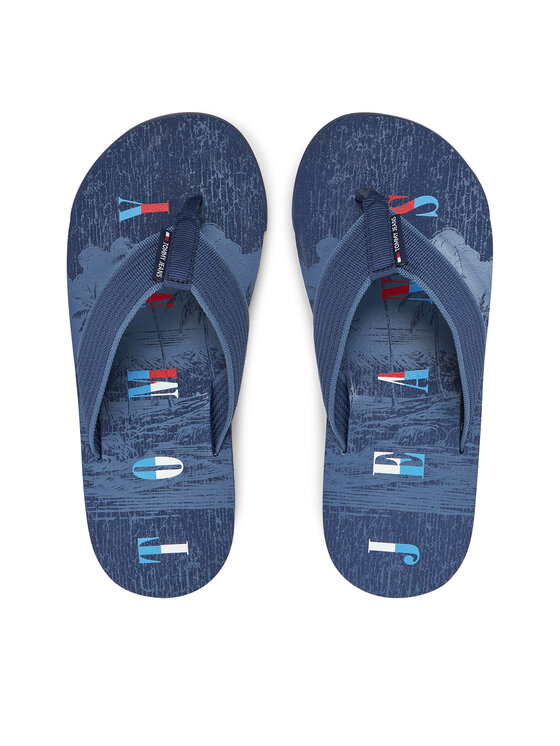 Tommy Jeans Flip flop Tjm Elevated Beach Sandal EM0EM01561 Albastru