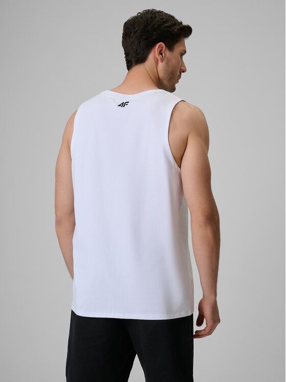 4F 4F Tank top 4FRSS26TSLEM331-10S Biały Regular Fit