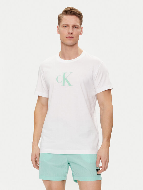 Calvin Klein Swimwear T-shirt KM0KM00971 Bijela Regular Fit