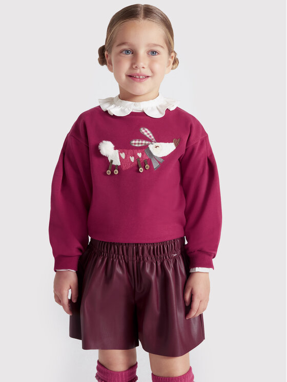 Mayoral Mayoral Шорти зі штучної шкіри 4950 Бордовий Relaxed Fit
