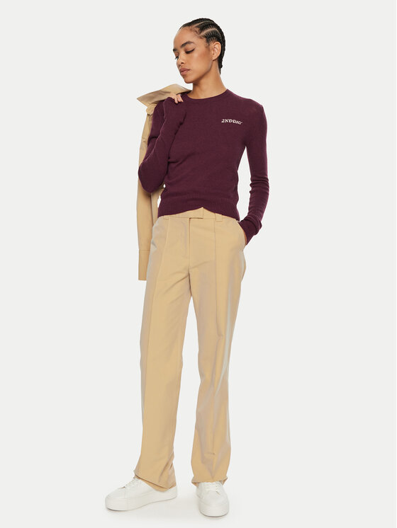 2NDDAY 2NDDAY Sweter Lance 2245343408 Bordowy Regular Fit