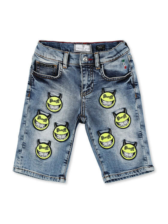 PHILIPP PLEIN PHILIPP PLEIN Szorty jeansowe 30382 Niebieski Basic Fit