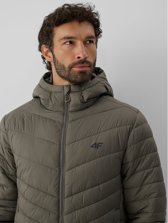 4F 4F Kurtka puchowa BASIC+ Khaki Regular Fit