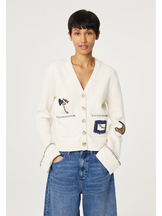 Fabienne Chapot Fabienne Chapot Kardigan 6031-1607-175 Beżowy Slim Fit