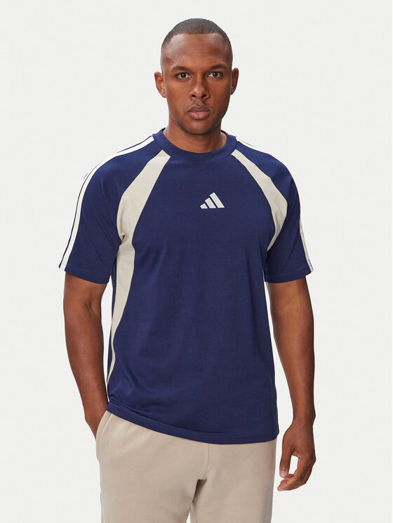 adidas adidas Тишърт Seasonal Essentials Colorblock KF4193 Тъмносин Regular Fit