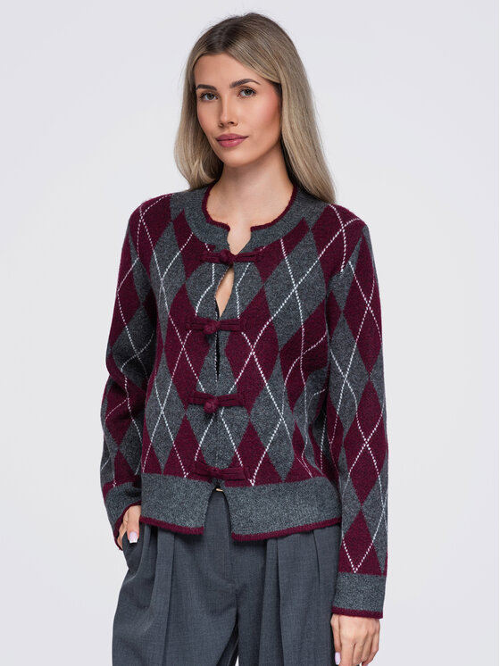 Ombre Ombre Sweter OW-SW-E0035 Szary Regular Fit