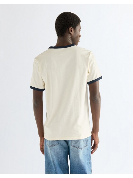 Wrangler Wrangler T-Shirt RINGER TEE Biały Regular Fit