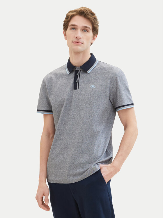 Tom Tailor Tom Tailor Тениска с яка и копчета 1040822 Сив Regular Fit