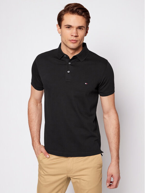 Tommy Hilfiger Tommy Hilfiger Поло 1985 MW0MW17771 Чорний Slim Fit
