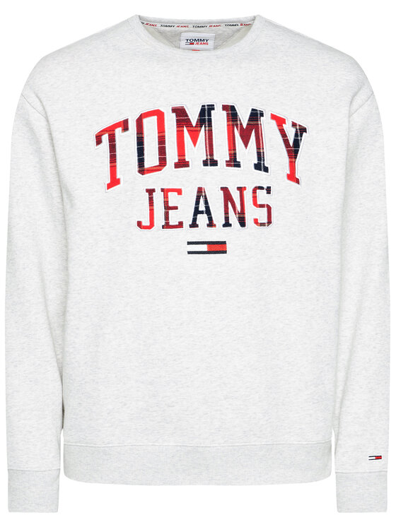Tommy Jeans Džemperis Tjm Plaid Graphic DM0DM09429 Pilka Regular Fit •  Modivo.lt