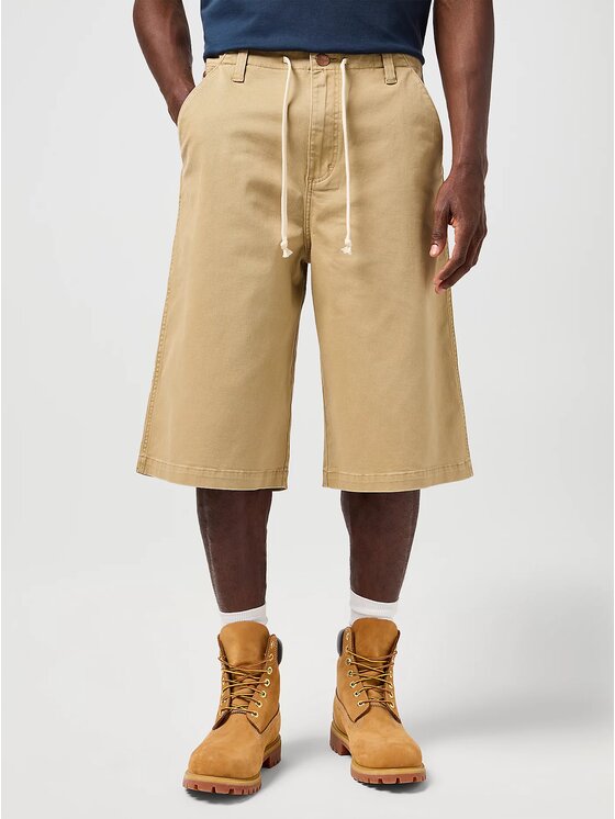 Wrangler Wrangler Szorty materiałowe Casey Jones Drawstring Short Beżowy Loose Fit
