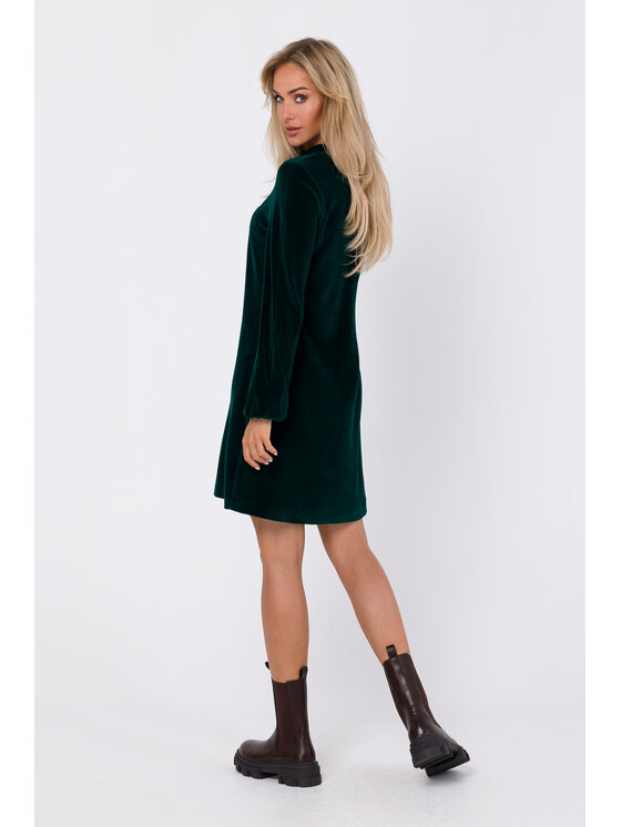 Made of Emotion Made of Emotion Koktejlové šaty M767 Zelená Modern Fit
