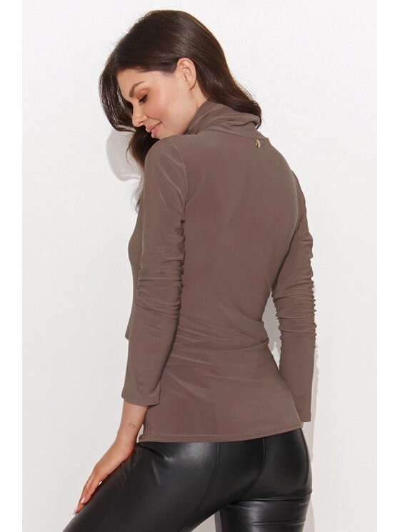 Numinou Numinou Bluzka NU460 Brązowy Classic Fit