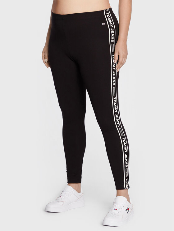 Tommy Jeans Curve Colanți Taping DW0DW12972 Negru Slim Fit
