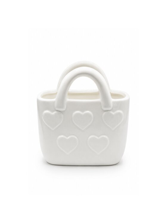 MIAhome MIAhome Wazon ceramiczny TORBA w serca Biały