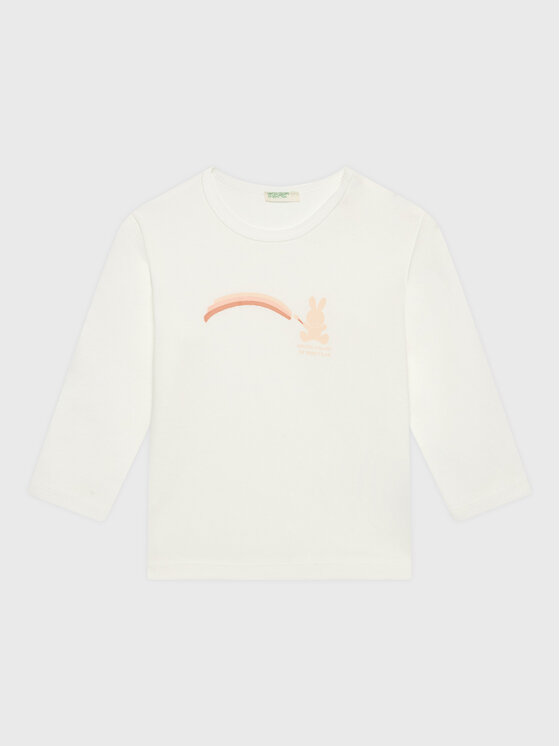 United Colors Of Benetton Bluză 3I9WA1001 Alb Regular Fit