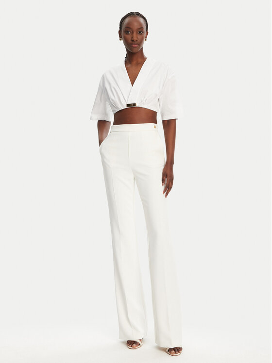 Elisabetta Franchi Elisabetta Franchi Blúz CA12452E2 100 Fehér Regular Fit