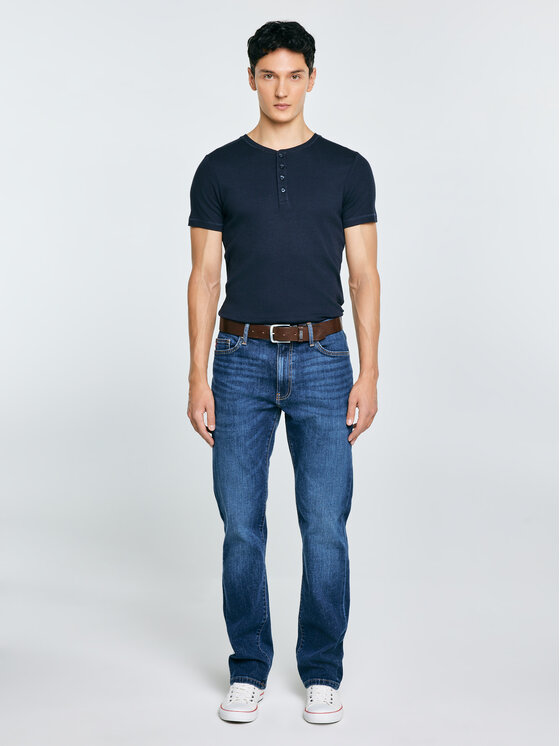 BIG STAR BIG STAR T-Shirt BASICAG Granatowy Slim Fit