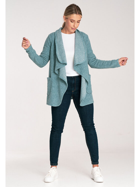 FIGL FIGL Kardigan M1043 Zielony Loose Fit