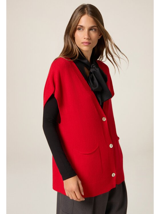 Oltre Oltre Cardigan M057E002043N016 Rosso Regular Fit