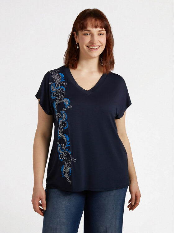 Fiorella Rubino Fiorella Rubino T-shirt G206L008511N034 Blu Regular Fit