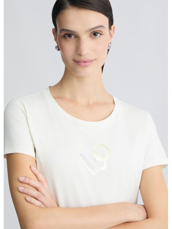 Liu Jo Liu Jo T-Shirt TA5170JS923M9282 Biały Regular Fit