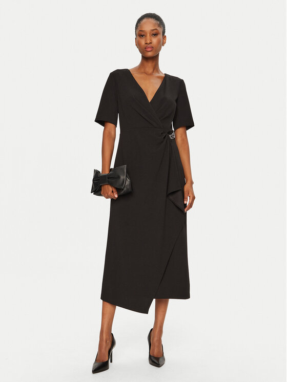 DKNY DKNY Kokteilinė suknelė DD4H1B66 Juoda Slim Fit