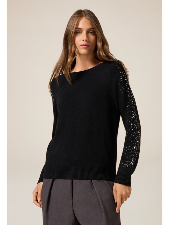 Oltre Oltre Maglione M325J005065N033 Nero Regular Fit