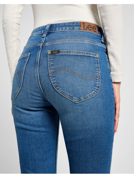 Lee Lee Jeansy Scarlett High Mid Destiny Niebieski Skinny Fit