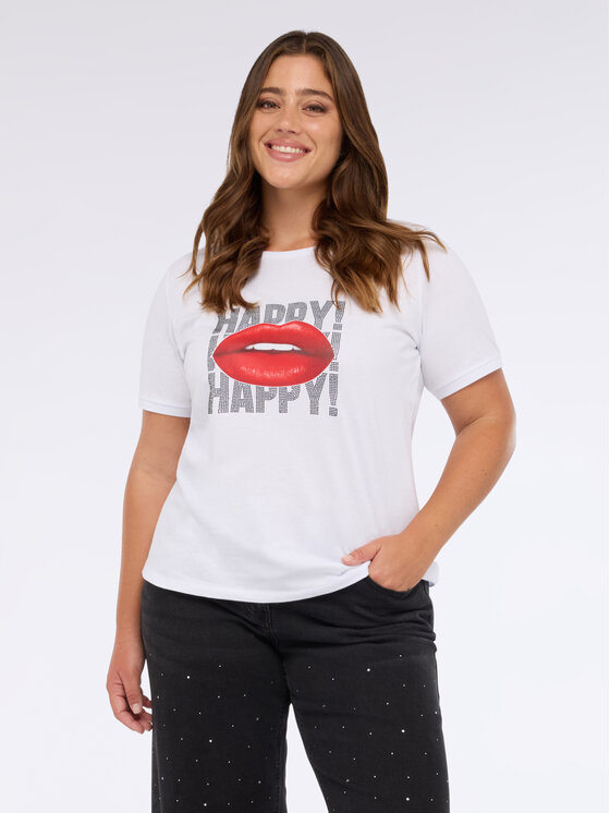 Fiorella Rubino Fiorella Rubino T-Shirt G03EL008875N011 Biały Regular Fit