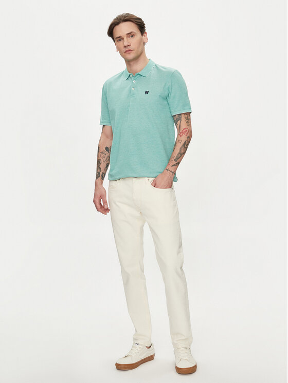 Wrangler Wrangler Polo Refined 112350393 Zielony Regular Fit