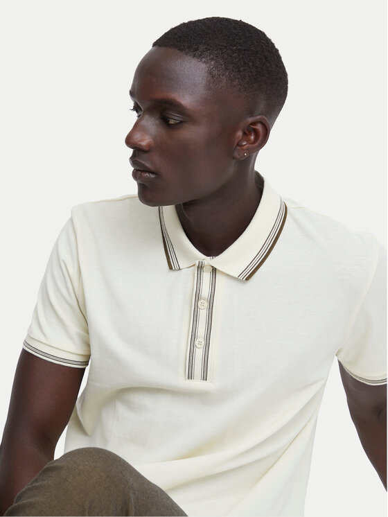 Blend Blend Poloshirt 20716474 Écru Regular Fit