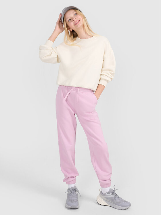 4F 4F Spodnie dresowe BASIC+ Różowy jasny Oversize