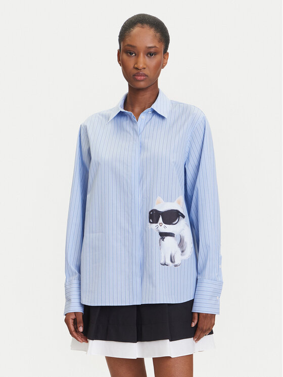KARL LAGERFELD Koszula A3W11029 Niebieski Regular Fit