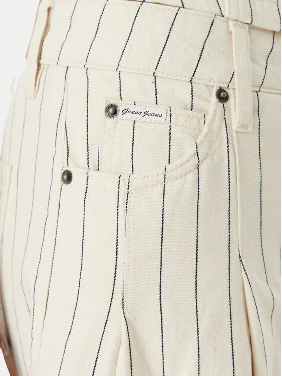 Guess Jeans Guess Jeans Džínové šortky W6GDY5 D7961 Écru Loose Fit