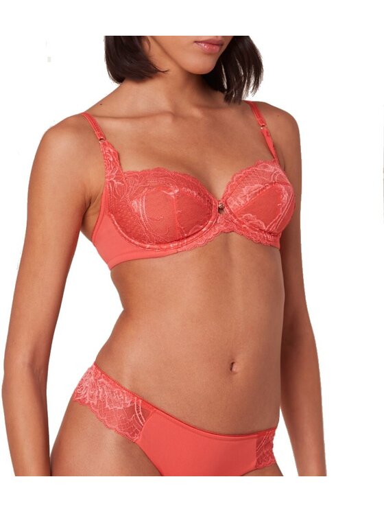Triumph Triumph Biustonosz z fiszbiną Wild Peony Florale 10209608 Koralowy