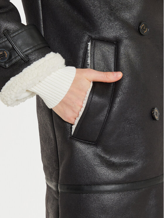 ViCOLO ViCOLO Fellmantel TS0042 Schwarz Regular Fit