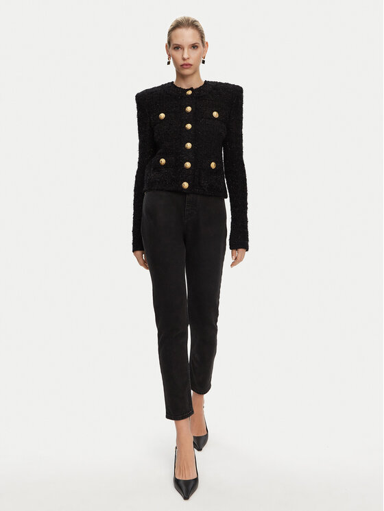 Balmain Balmain Džínsy DF1MG007DB67 Čierna Slim Fit