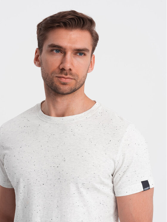 Ombre Ombre T-Shirt OM-TSCT-0178 Écru Regular Fit