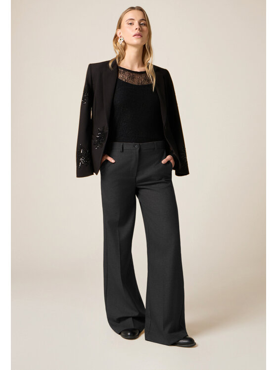 Oltre Oltre Spodnie materiałowe P01XR109331N023 Szary Baggy Fit