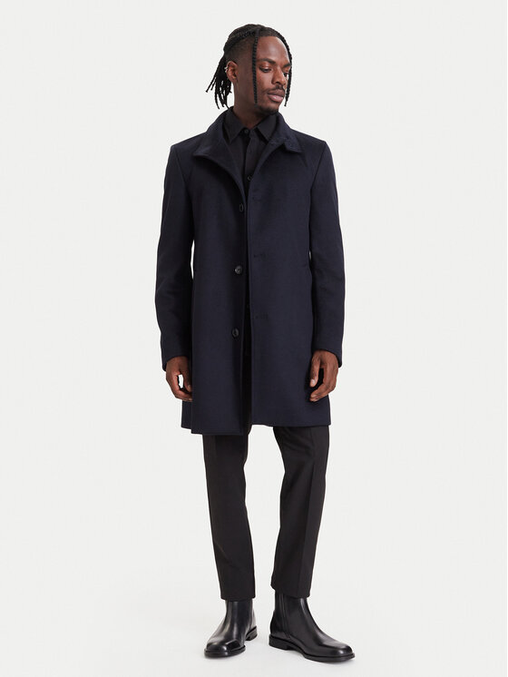 BOSS BOSS Wollmantel H-Hyde-SU-264 50571853 Dunkelblau Slim Fit