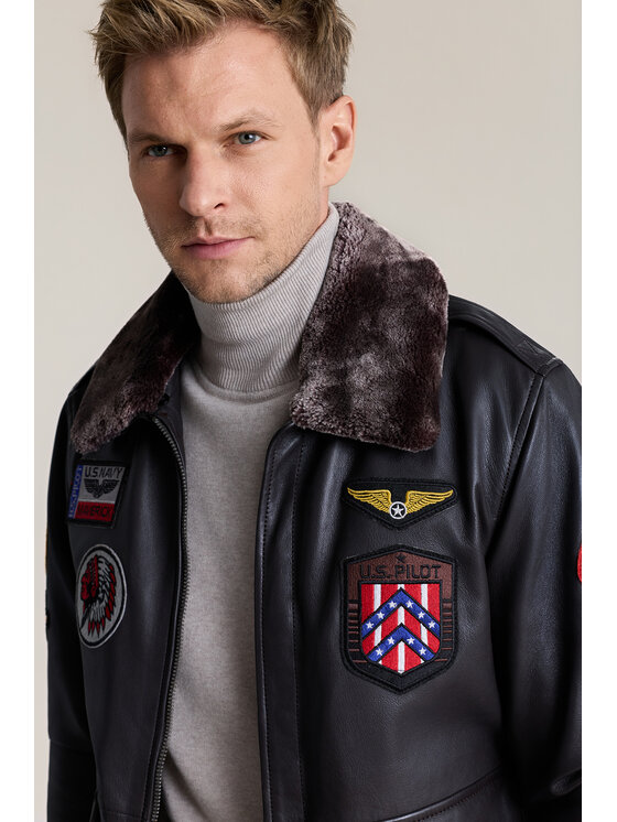 Lancerto Lancerto Kurtka skórzana Montel KU068226000006 Brązowy Regular Fit