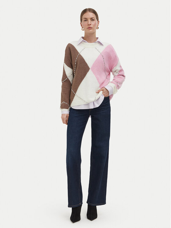 Liu Jo Liu Jo Πουλόβερ WF6184 MA15R Κρεμ Regular Fit