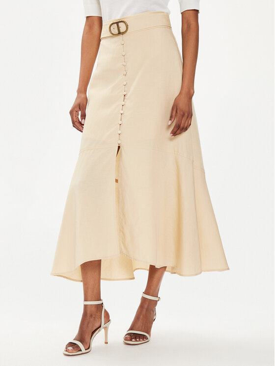 TWINSET TWINSET Midi sukně 241TP2523 Béžová Flared Fit