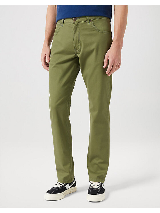 Wrangler Wrangler Spodnie materiałowe GREENSBORO Zielony Straight Fit